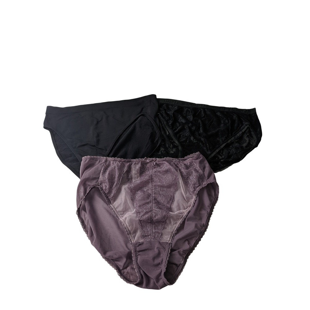 Wacoal Womens High Waist Briefs Bundle Black Purple Lace Seamless L XL 3PK NWOT